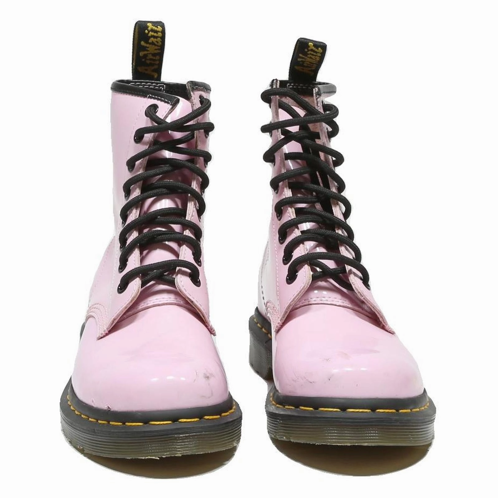 Best Combat Boots Military DR MARTENS Womens Lace-Up Combat Boots Pink Leather UK 4 Glossy Finish