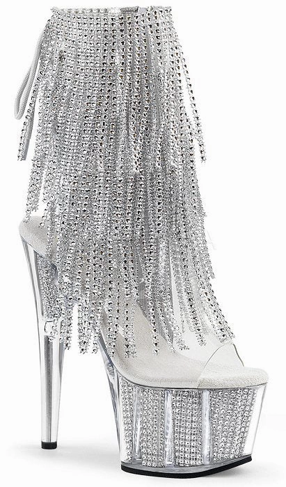 Alligator Boots 7" Heel Open Toe Fringe Ankle Boot (ADORE-1017SRS)