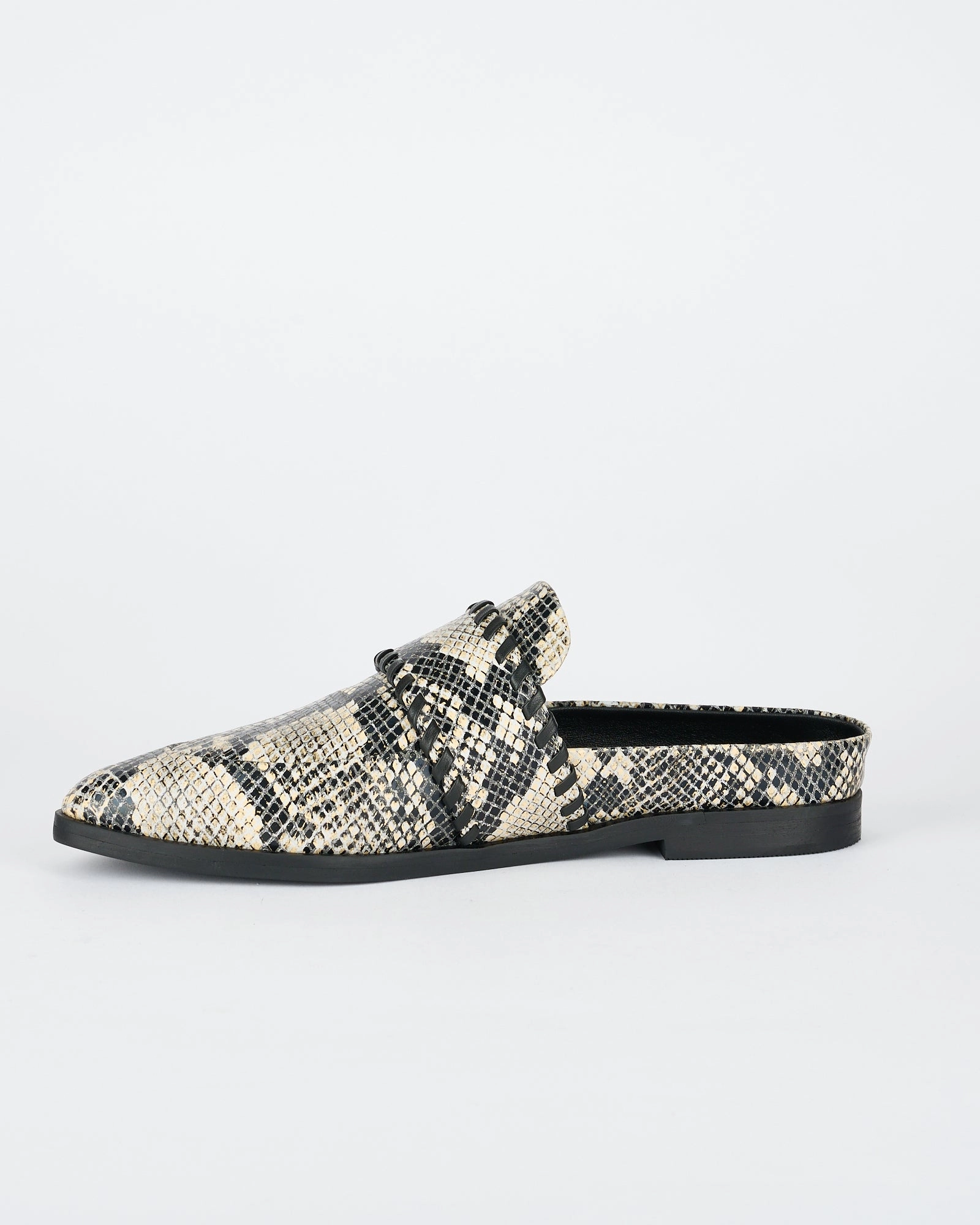 Bunny Fluffy Slippers Crosby Slide Python/Black