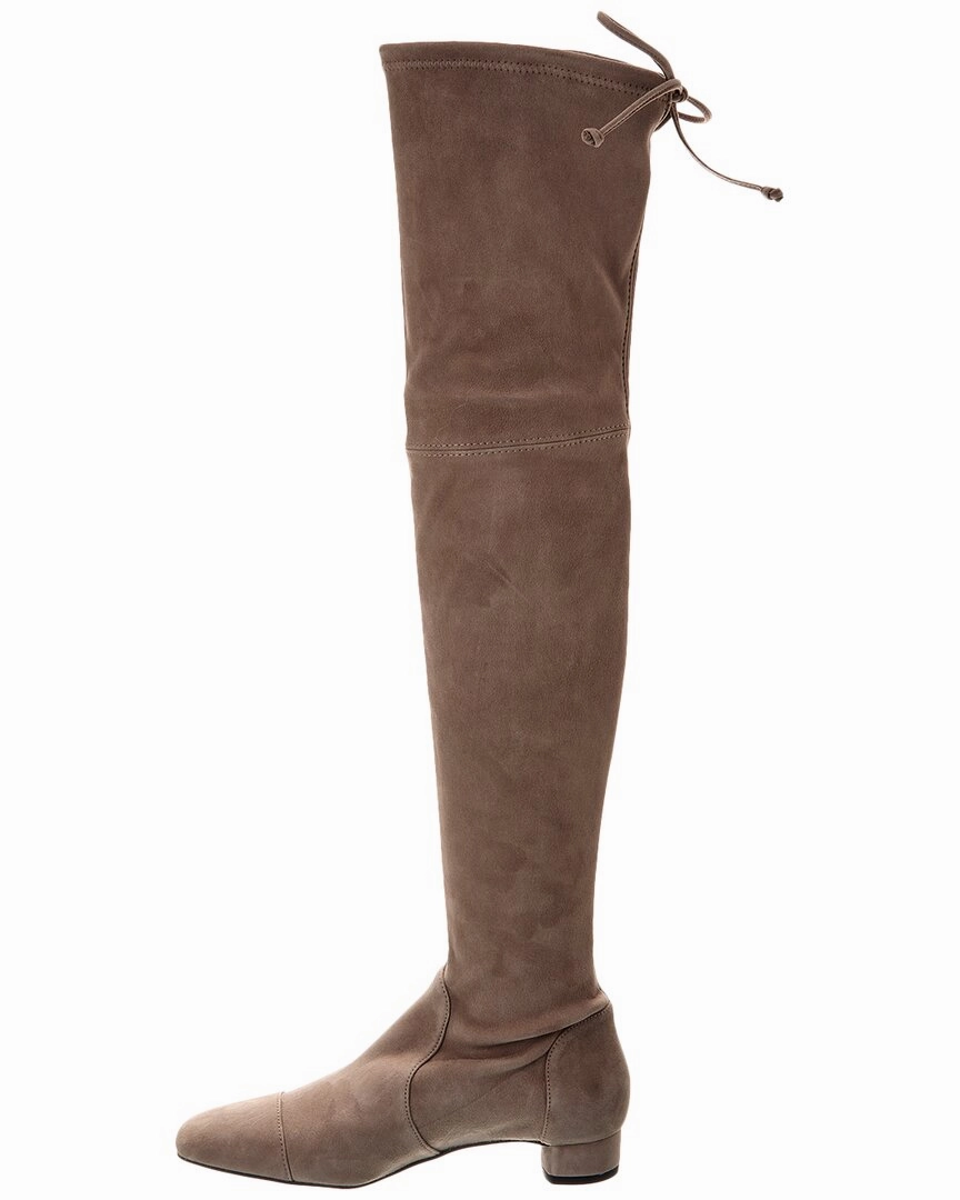 Magnolia Knee-high Shearling-lined Leather Boots Stuart Weitzman Bridget City Suede Over-The-Knee Boot