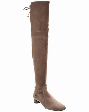 High Knee Velvet Boots Stuart Weitzman Bridget City Suede Over-The-Knee Boot