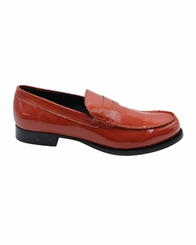 Loafers Rubber Sole Dsquared2 High-Shine Penny Loafers in Red Leather