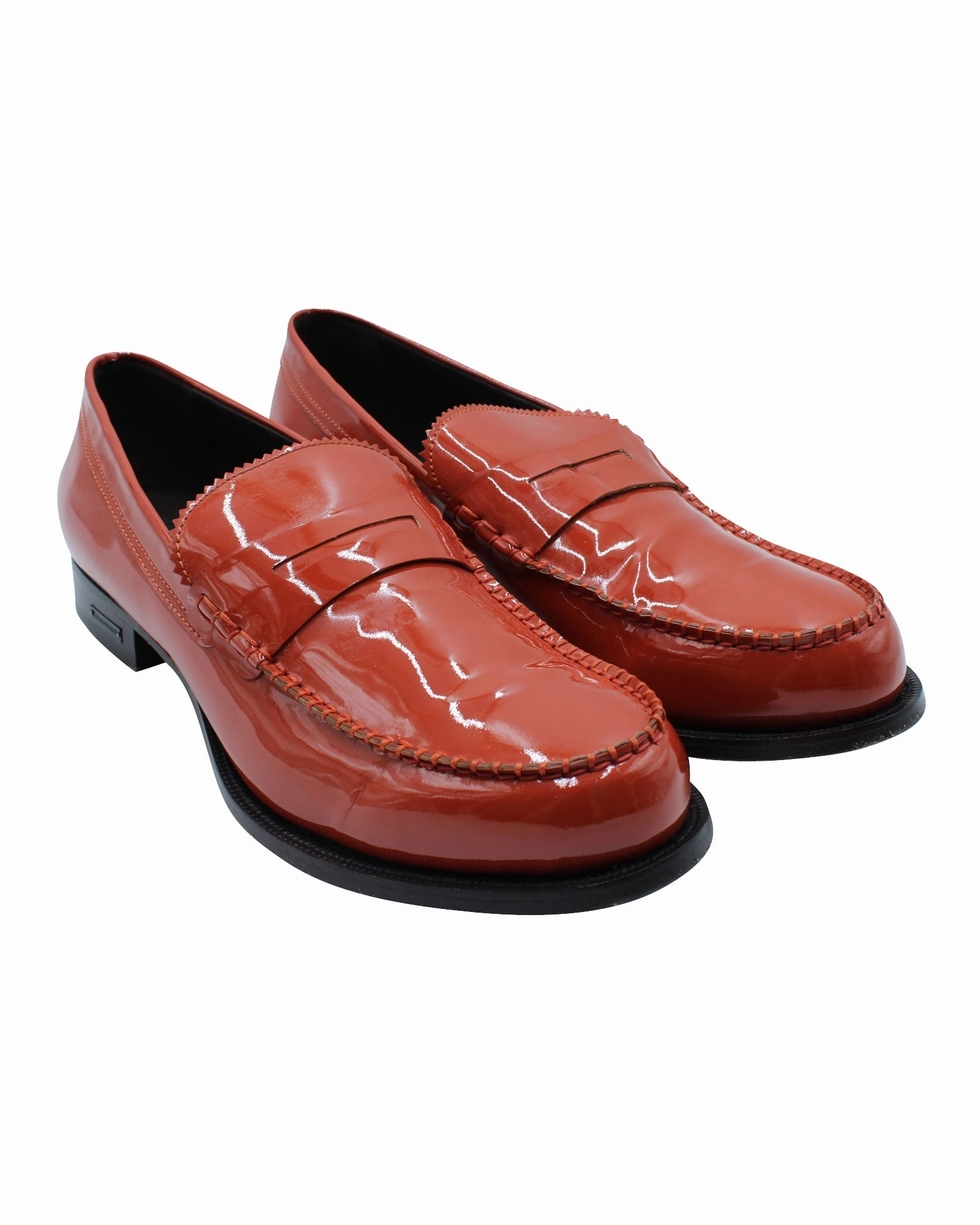 Jewel Loafers Dsquared2 High-Shine Penny Loafers in Red Leather