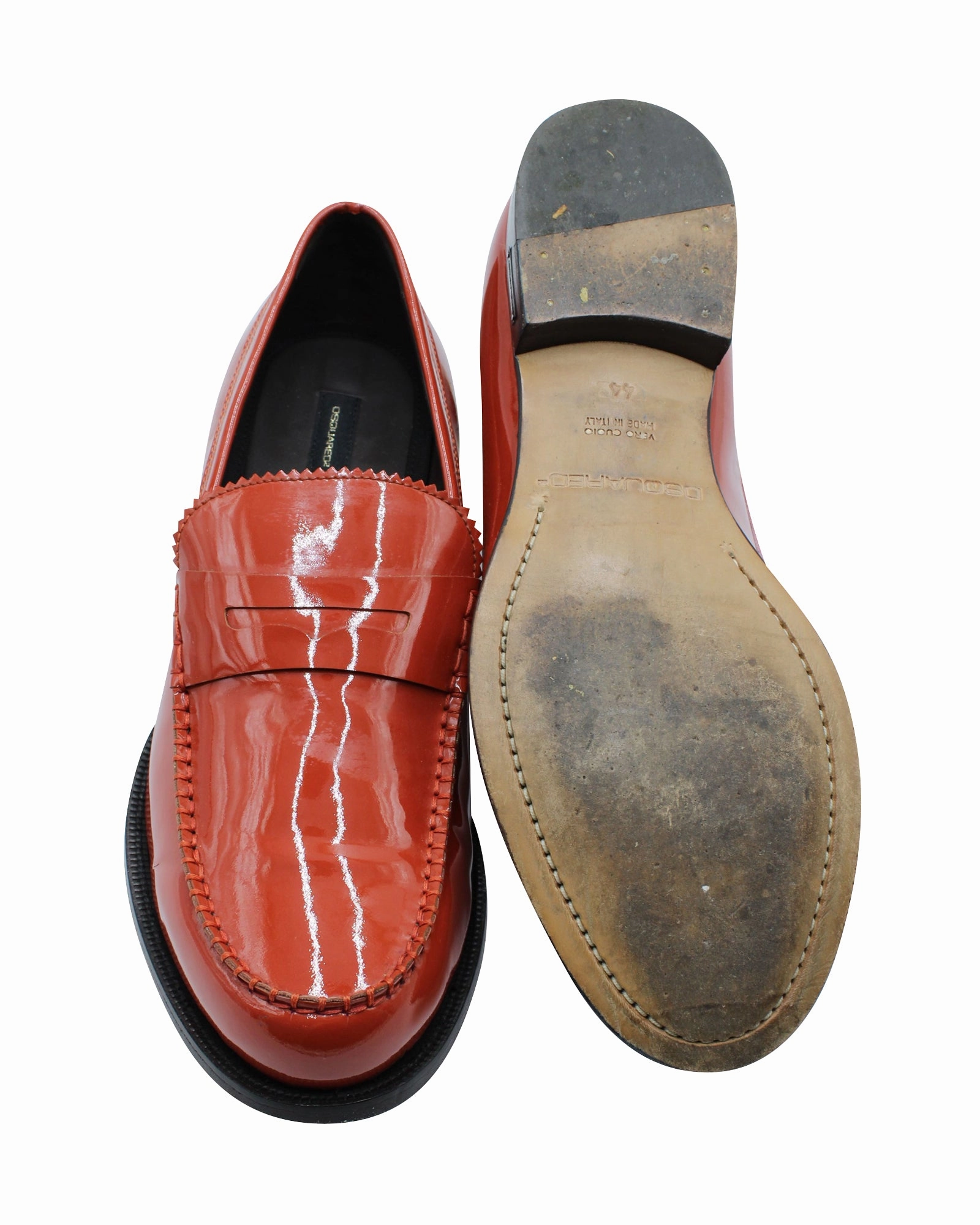 Dsquared2 High-Shine Penny Loafers in Red Leather Tassel Loafers Near Me