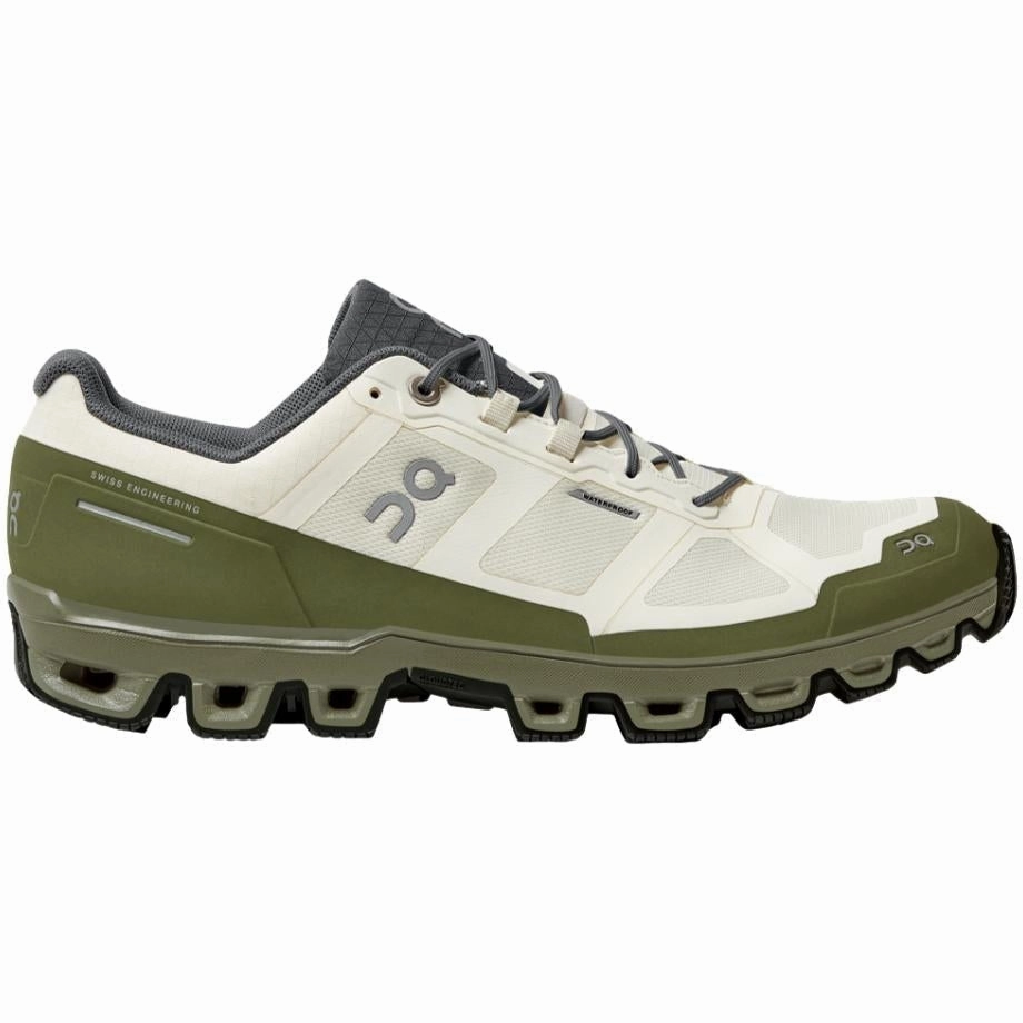 The Ultra 112 Hiking Shoes Men's On Cloudventure Waterproof, White/Fir, 12 D Medium