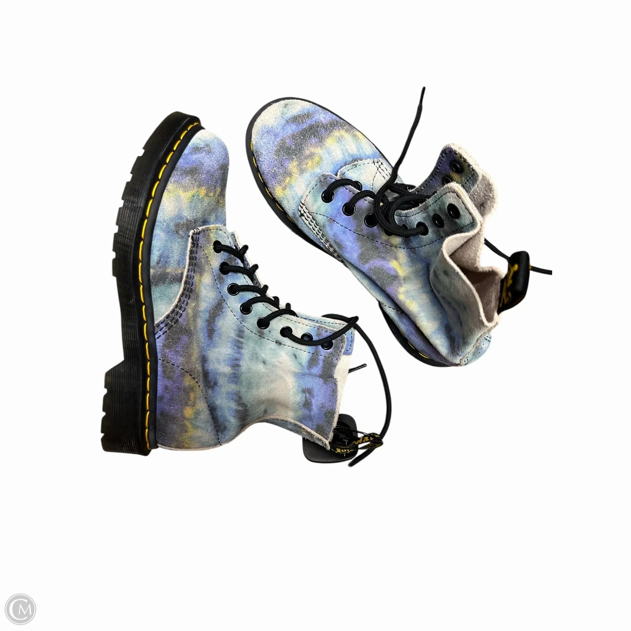 Steel Toe Combat Boots Boots Combat By Dr Martens In Blue & Purple, Size: 7