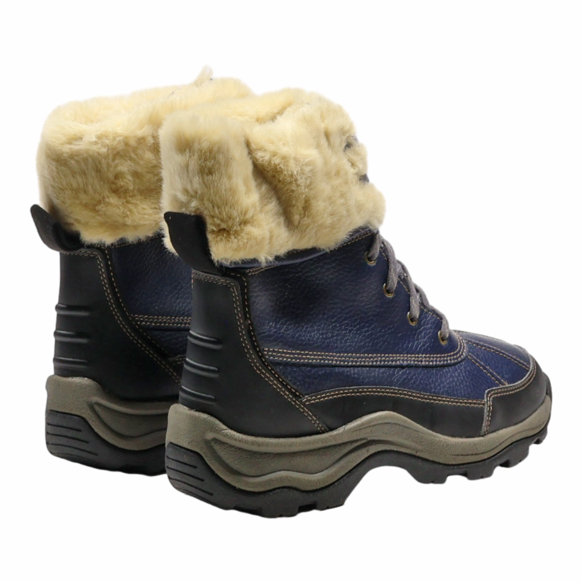 CLARKS Snow Boots Blue Synthetic Womens UK 4.5 Wool Lined Snow Boots
