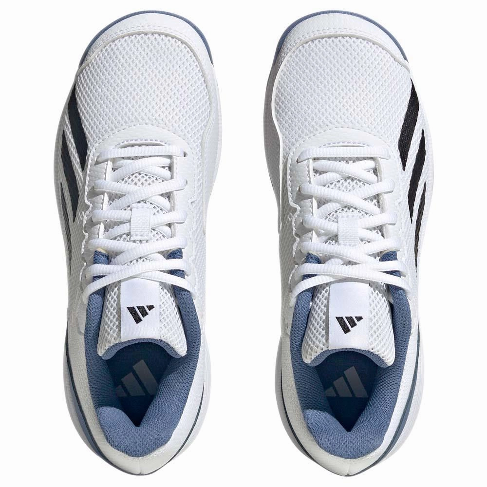 adidas Junior Courtflash K - Cloud White/Crew Blue New Balance Grey Tennis Shoes