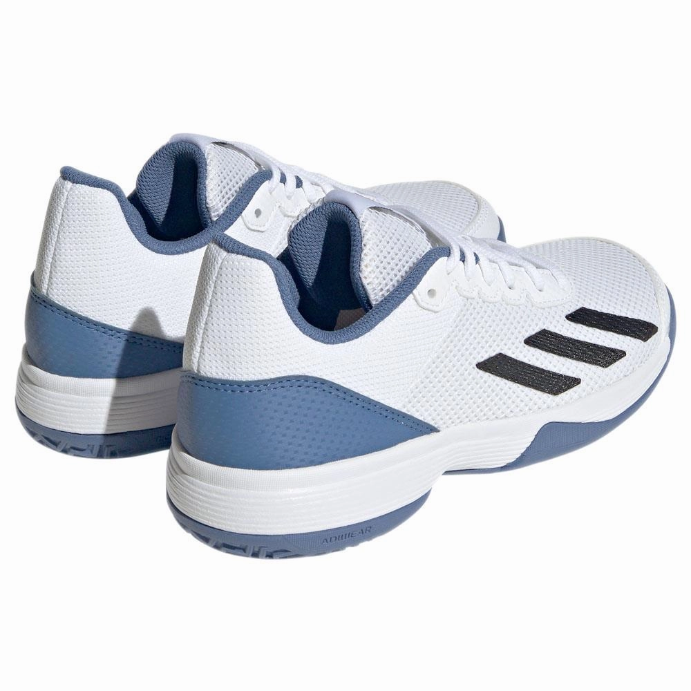adidas Junior Courtflash K - Cloud White/Crew Blue Velvet Tennis Shoes