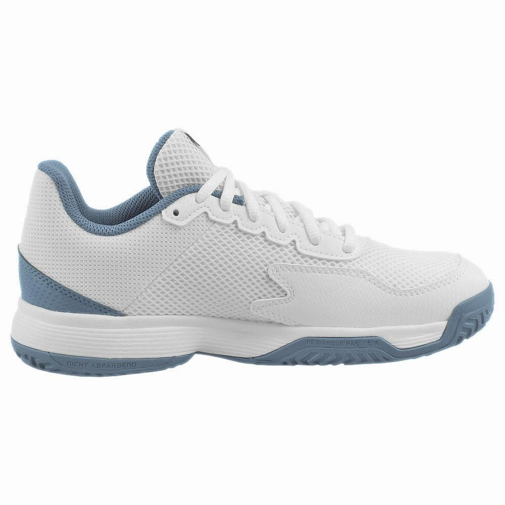 adidas Junior Courtflash K - Cloud White/Crew Blue Tennis Shoe Brand