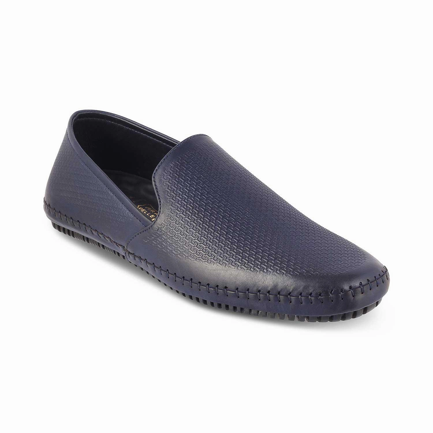 The Kslip Blue Men's Leather Loafers Tresmode Heren Loafers