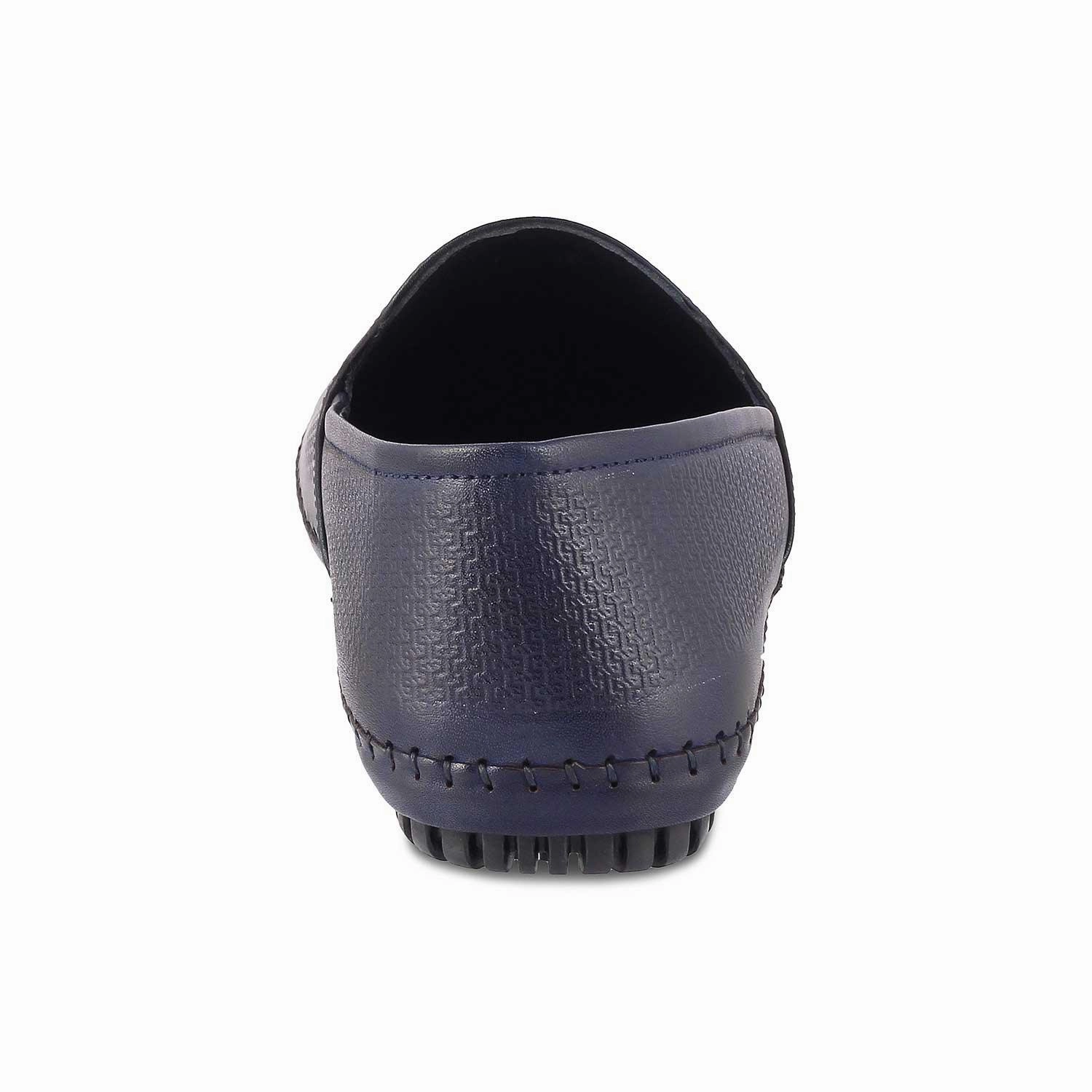 The Kslip Blue Men's Leather Loafers Tresmode Strap Loafers