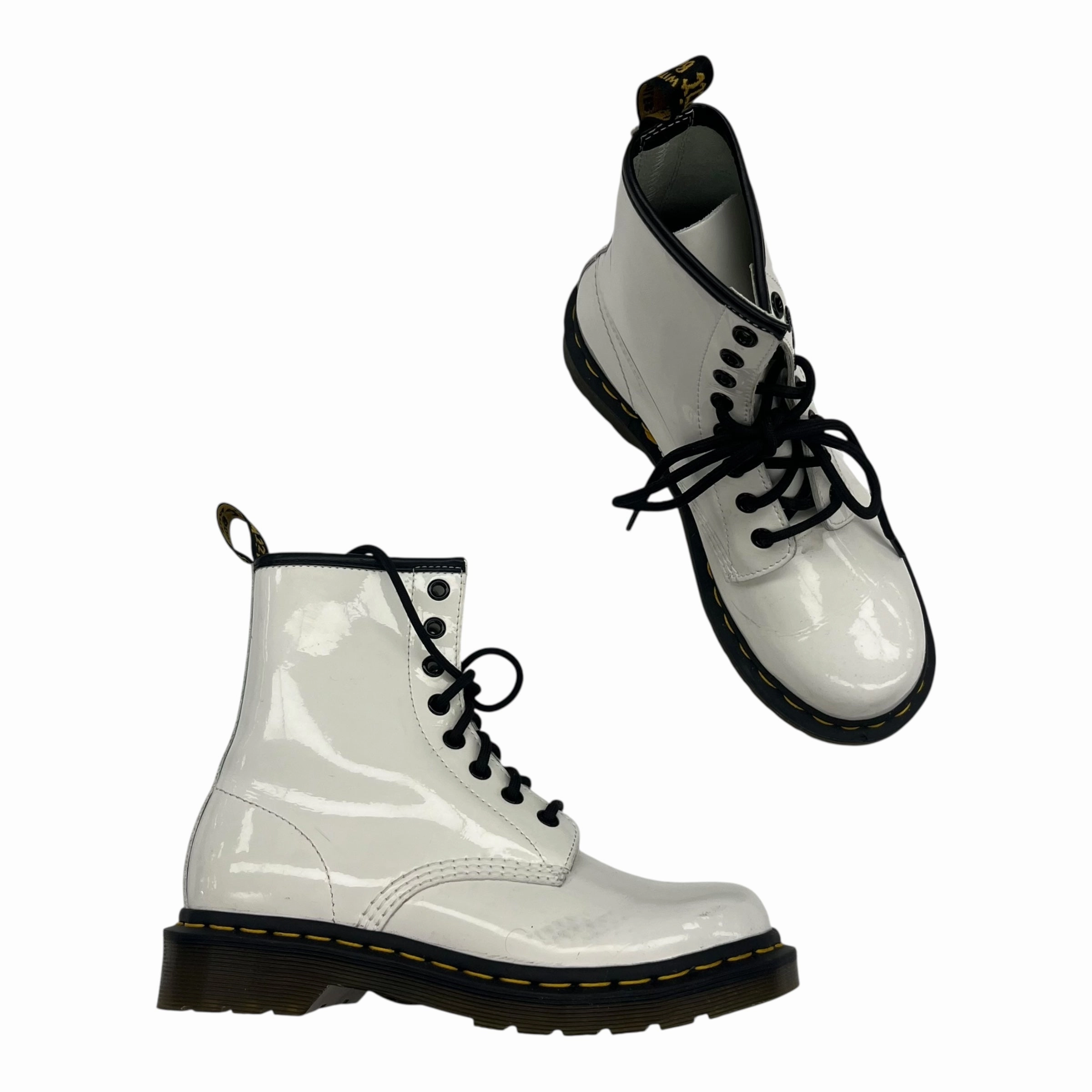 Resole Combat Boots Boots Combat By Dr Martens In White, Size:6