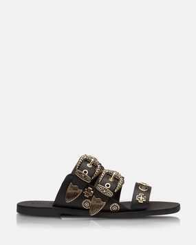 Eastwood Slide Black/Gold Ugg Shoes Slippers