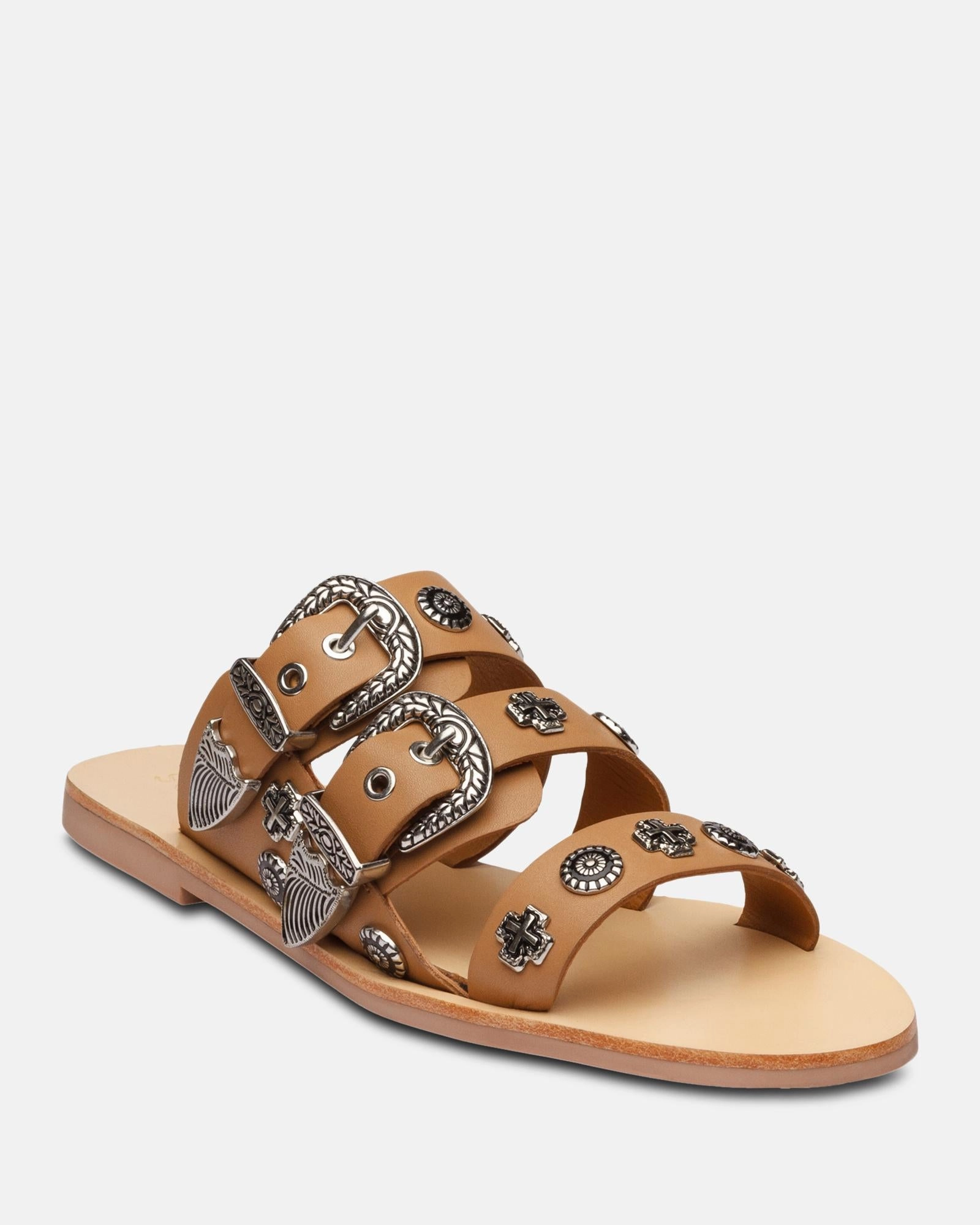 Charlotte Slippers Eastwood Slide Tan/Silver
