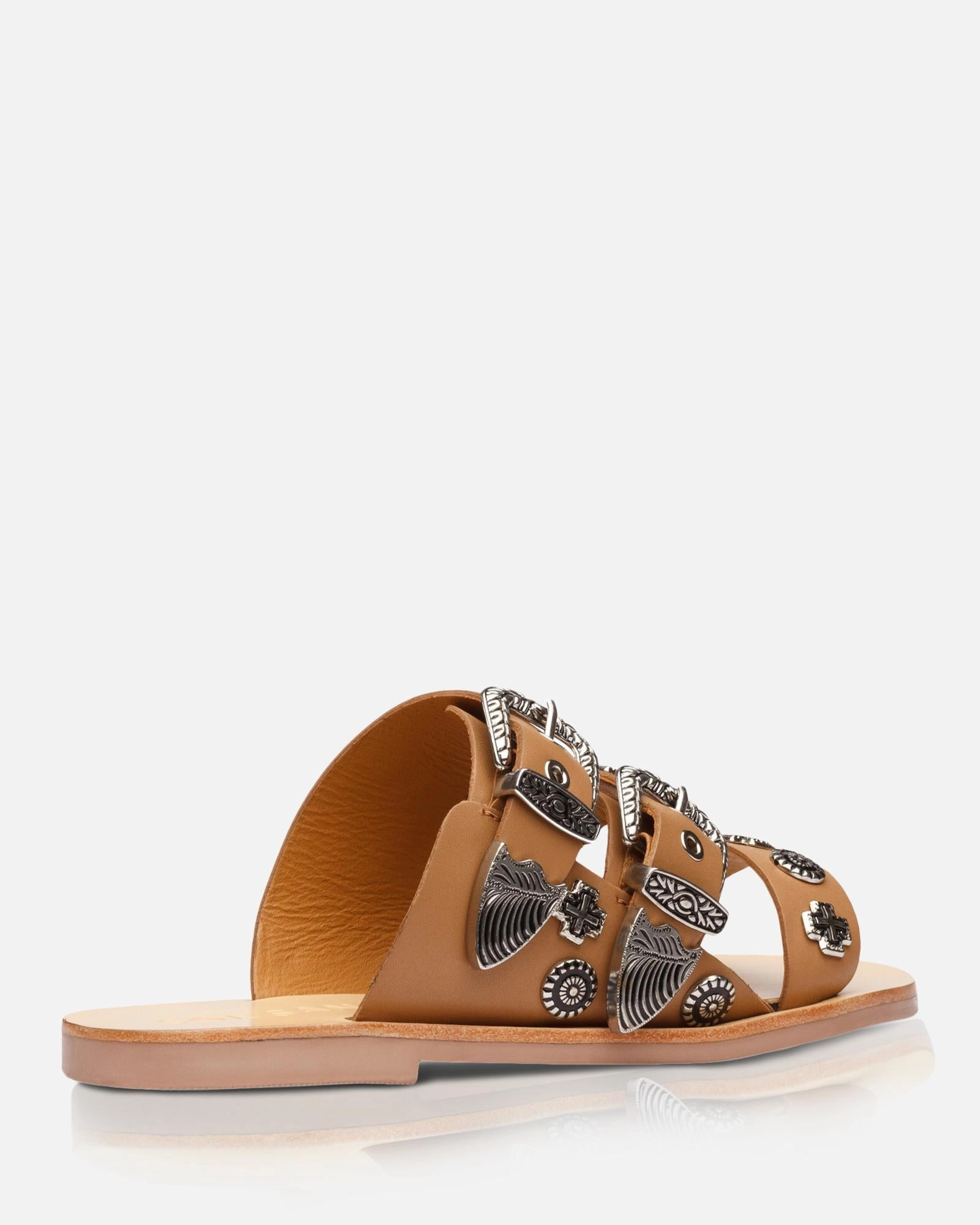 Secret Treasure Slippers Eastwood Slide Tan/Silver