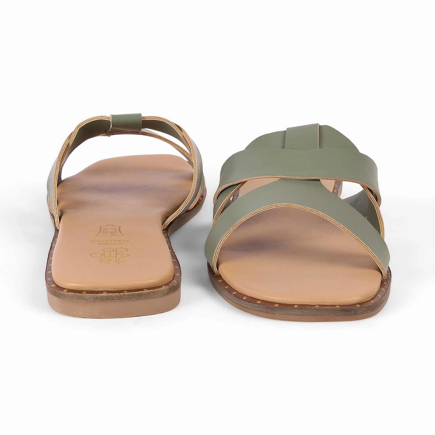 Flat Shoes London Tresmode Roja Green Women's Casual Flats