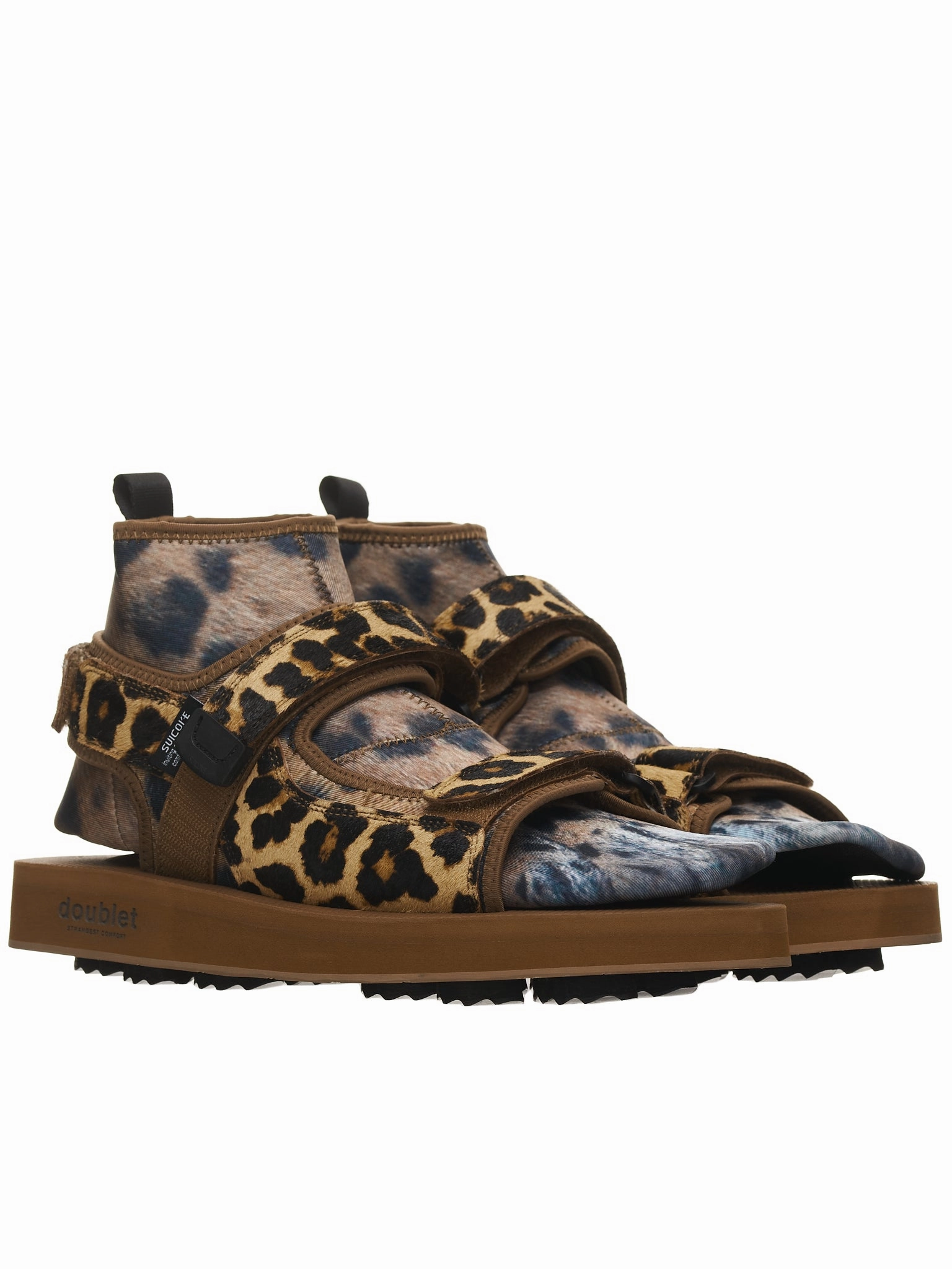 Animal Foot Layered Sandals (62FT49-LEOPARD) Lug Sole Sandals