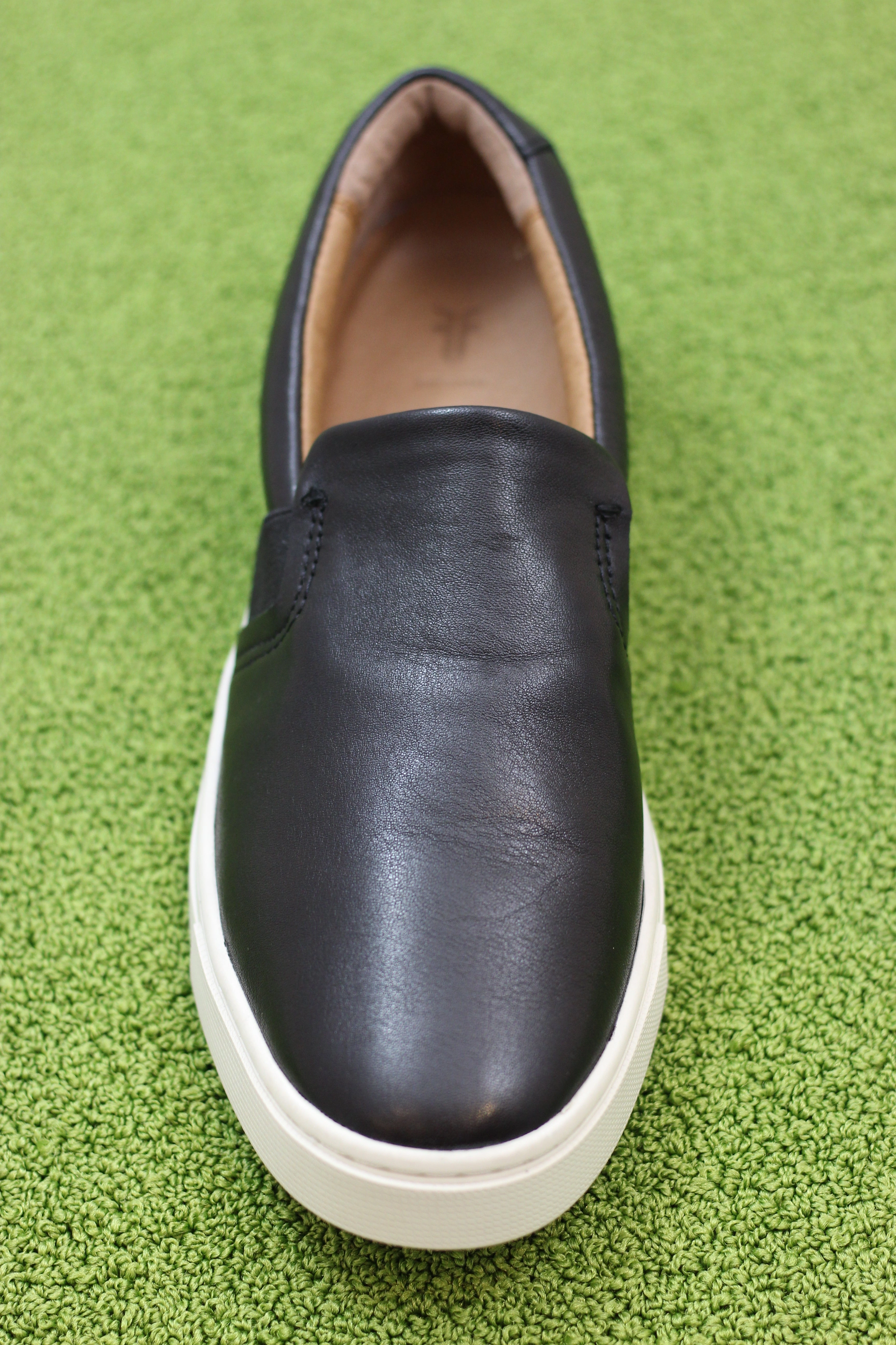 Women's Ivy Slip on - Black Leather Slip On Ankle Support