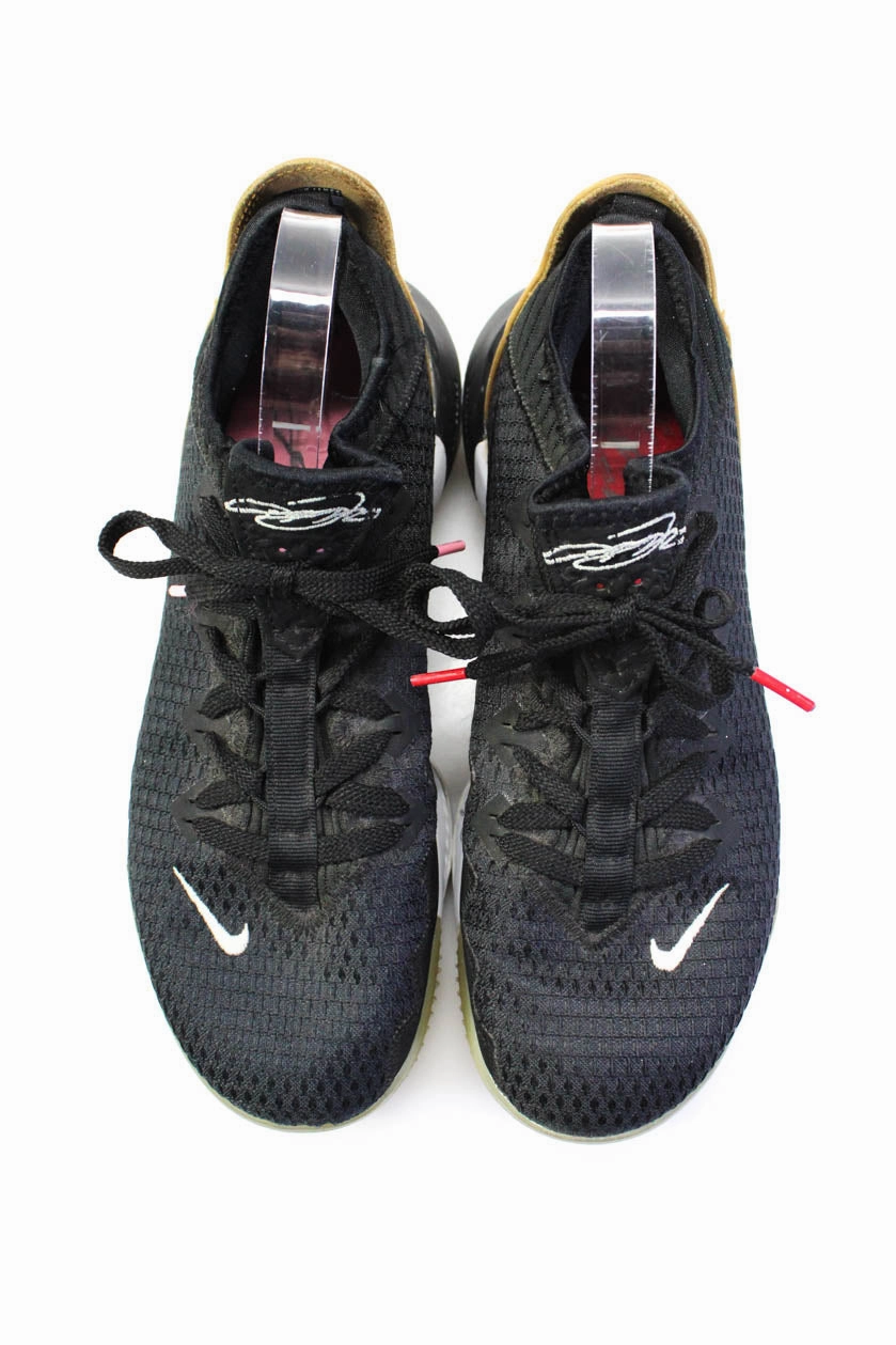 Nike Caitlin Clark Shoes Nike Mens LeBron Suede Mesh Lace Up 16 Soundtrack Sneakers Black