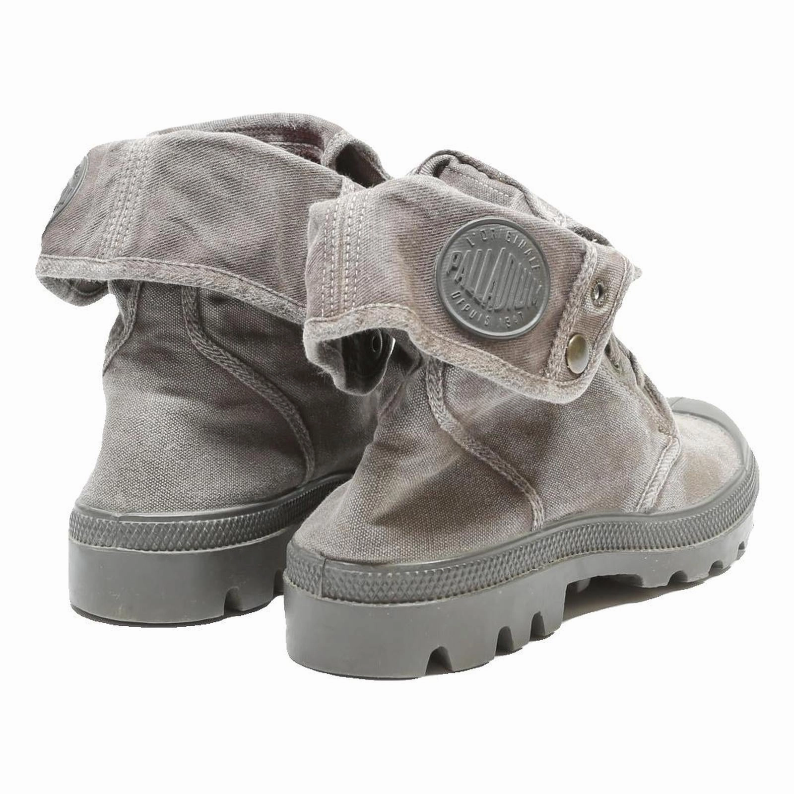 PALLADIUM Pallabrouse Mens Casual Lace-Up Boots Grey Canvas UK 8 Durable Outdoor Indie Ridge Boots