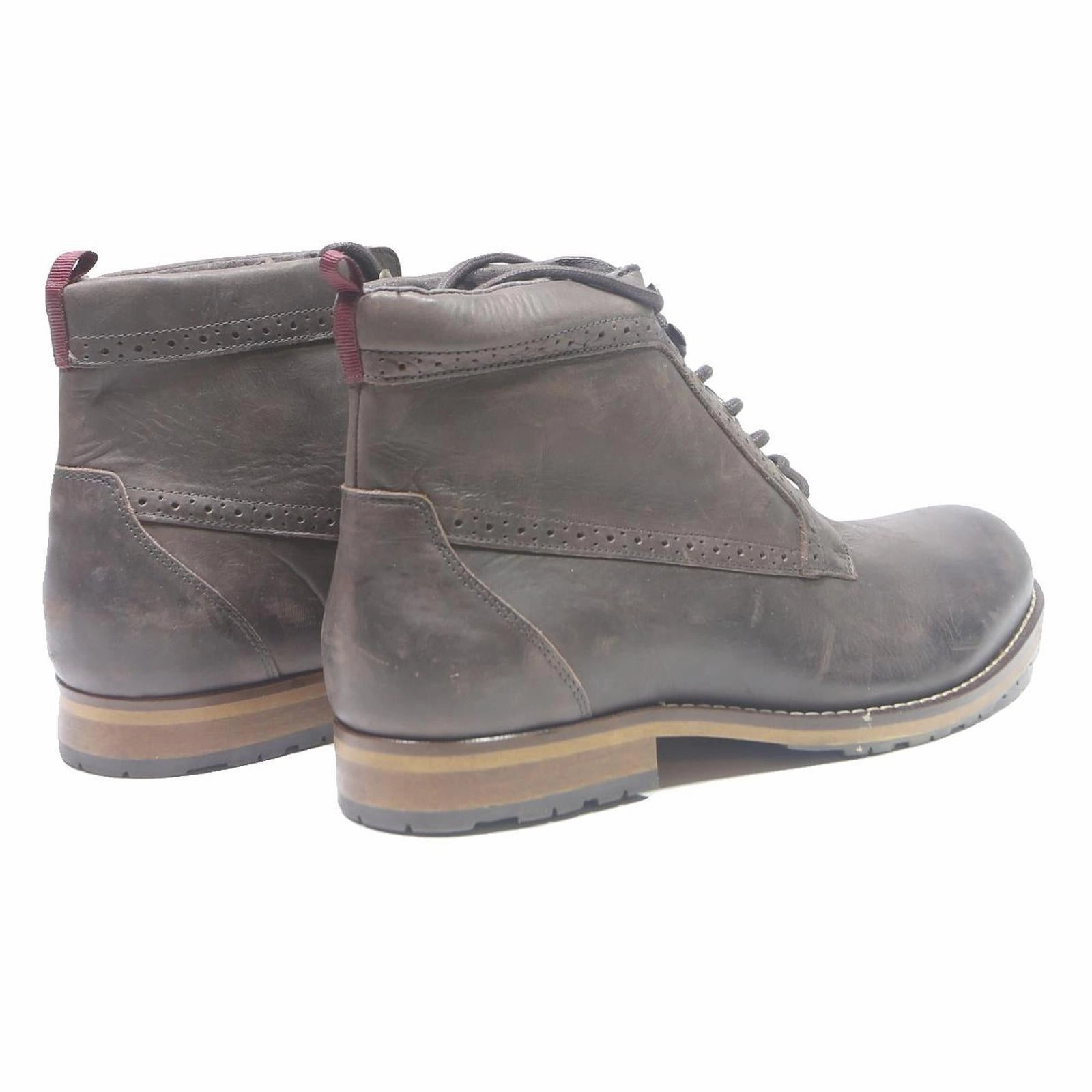 Hip Wader Boots Mens Leather Lace Up Ankle Boots Brown UK 11 Casual Durable Smart Winter