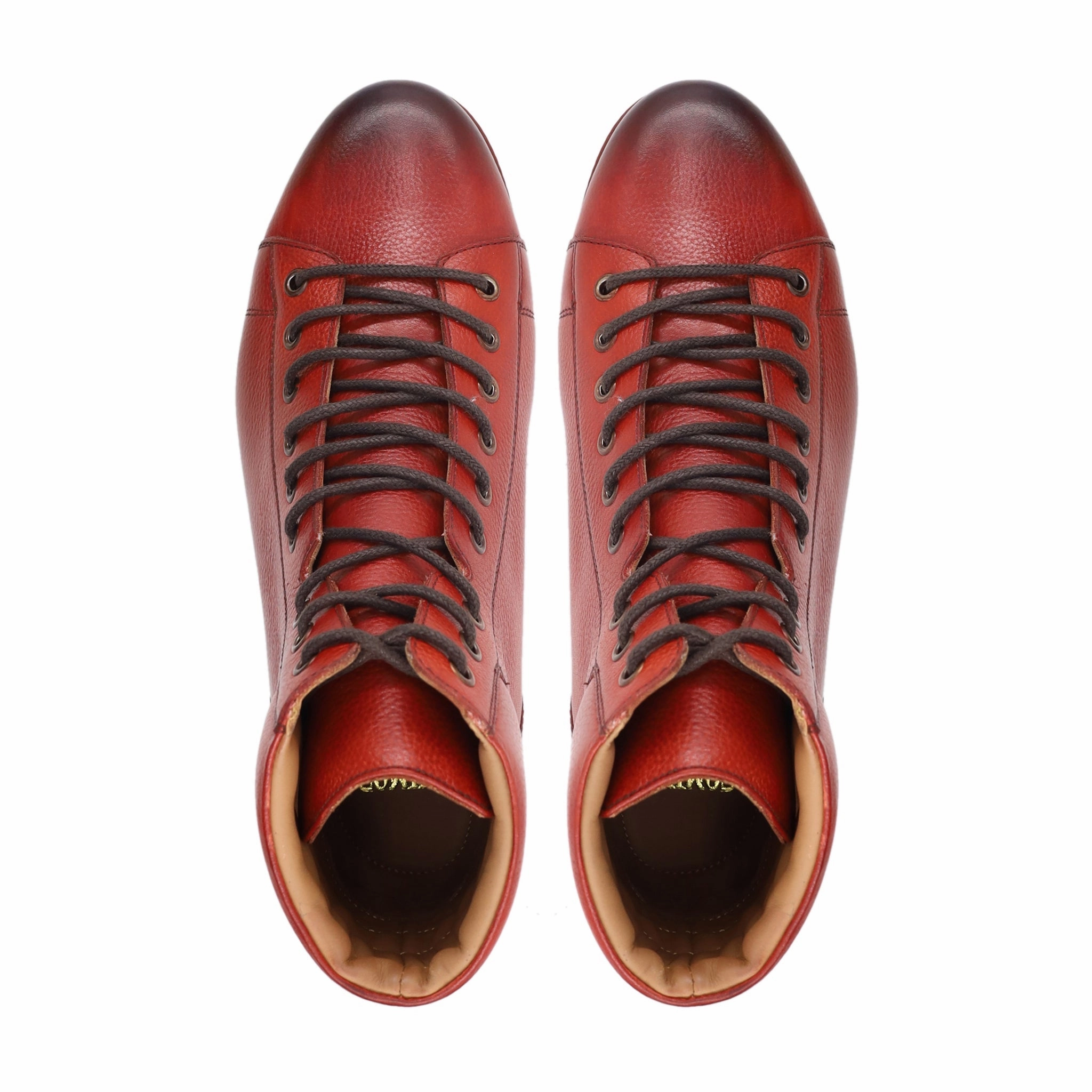 Tambo - Men's Burnish Oxblood Pebble Grain Leather Boot Bustamante Boots