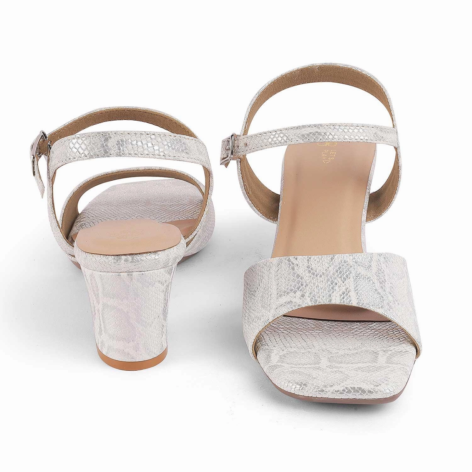 Tresmode Sanrep White Women's Dress Block Heel Sandals Bahamas Resorts Sandals