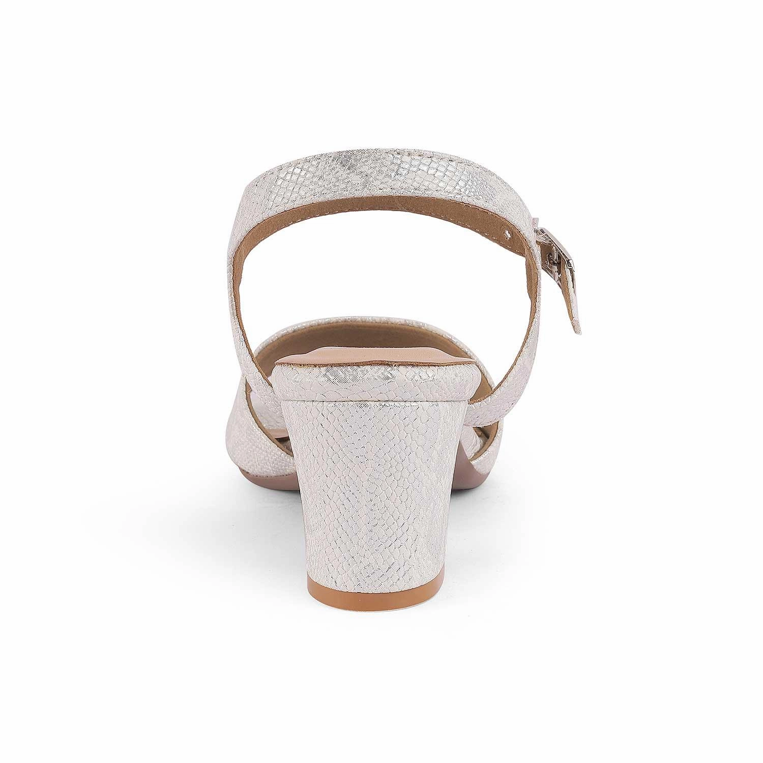 Tresmode Sanrep White Women's Dress Block Heel Sandals Slider Sandals