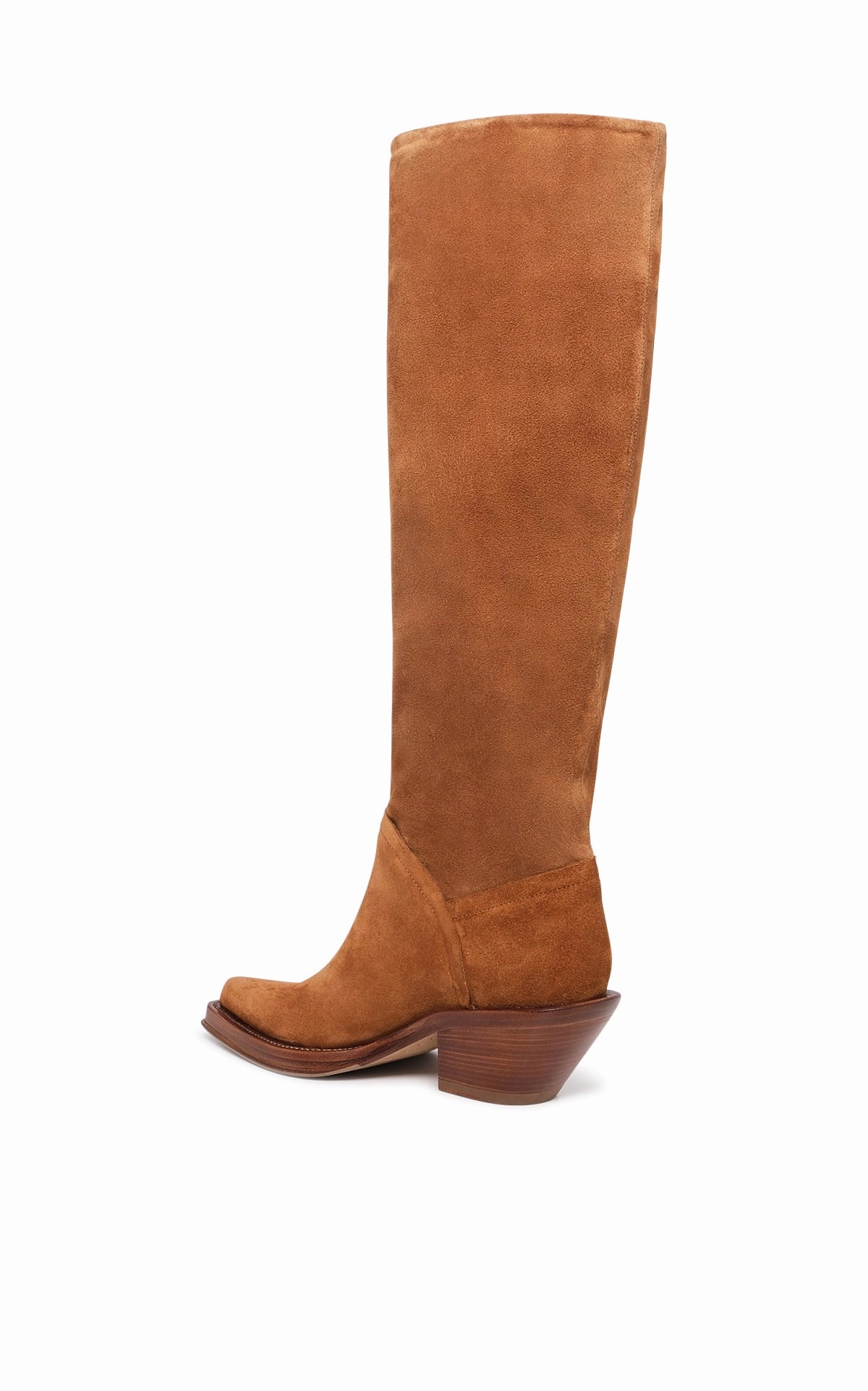Hunter Insulated Boots Camero Knee-High Cowboy Boot in Cognac Suede