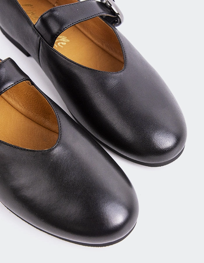 Mary Jane Shoes Low Heels Nikole Black Leather
