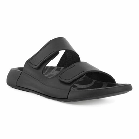 Ecco Women's 2nd Cozmo Two Band Slide - Black Lemon Flip Flops