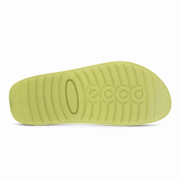 3 Inch Wedge Flip Flops Ecco Women's 2nd Cozmo Two Band Slide - Sunny Lime