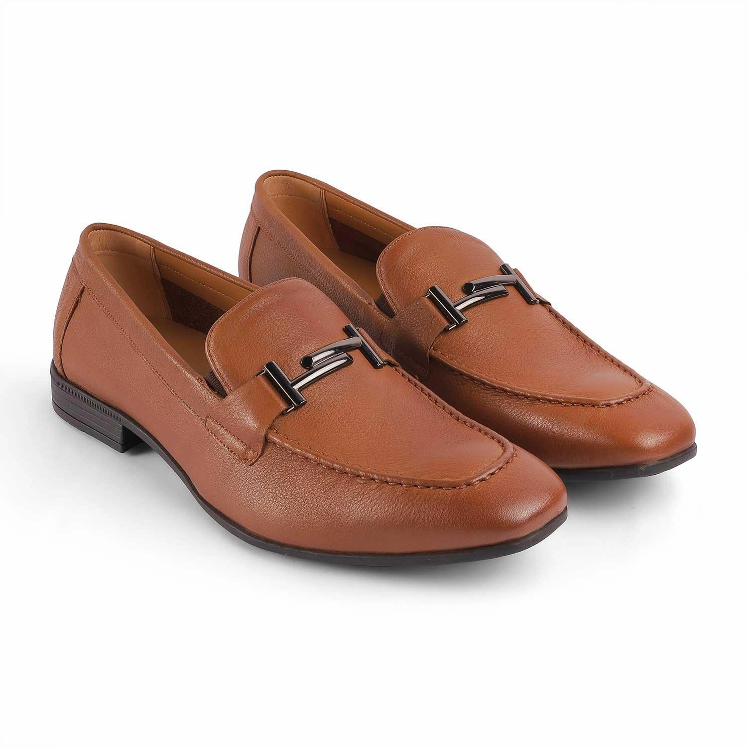 Tresmode Nelson Tan Men's Leather Loafers Casual Tassel Loafers
