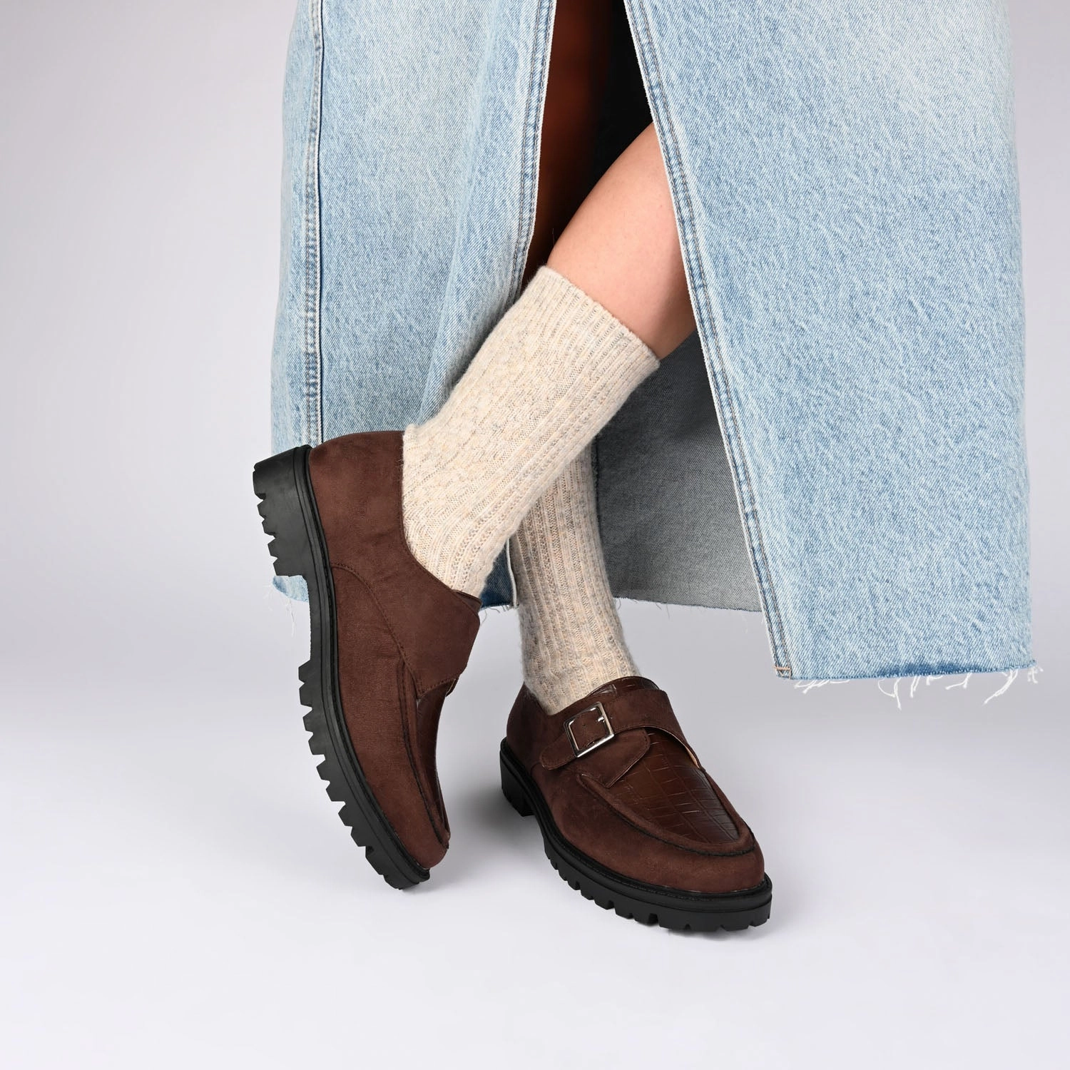 AZULA OXFORD FLATS IN VEGAN LEATHER Oxford Work Boots