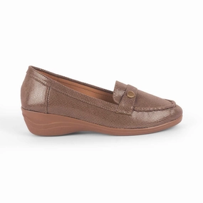Tresmode Marcoval Brown Women's Dress Wedge Loafers Michael Michael Kors Loafers