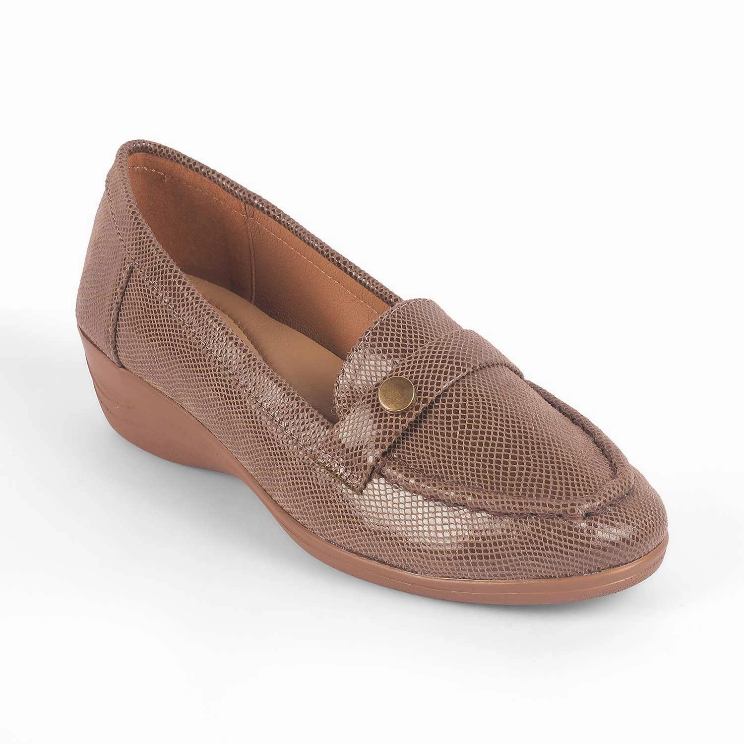 Tresmode Marcoval Brown Women's Dress Wedge Loafers Loafers With Suit