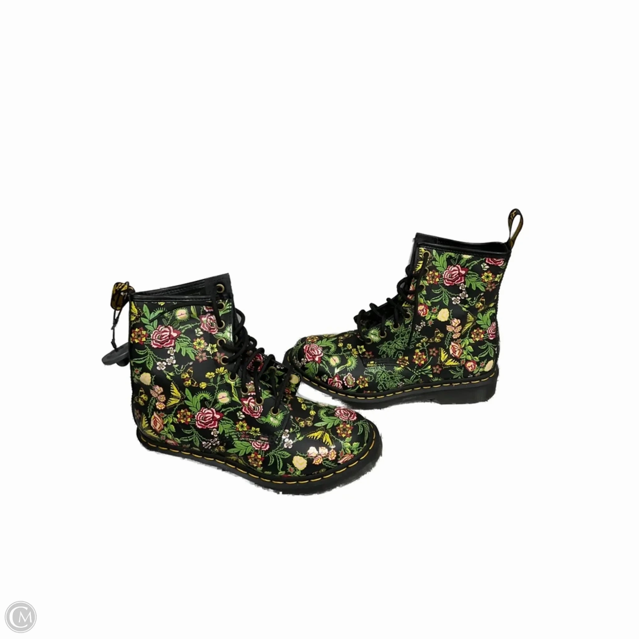 Boots Combat By Dr Martens In Floral Print, Size: 8 Casual Combat Boots