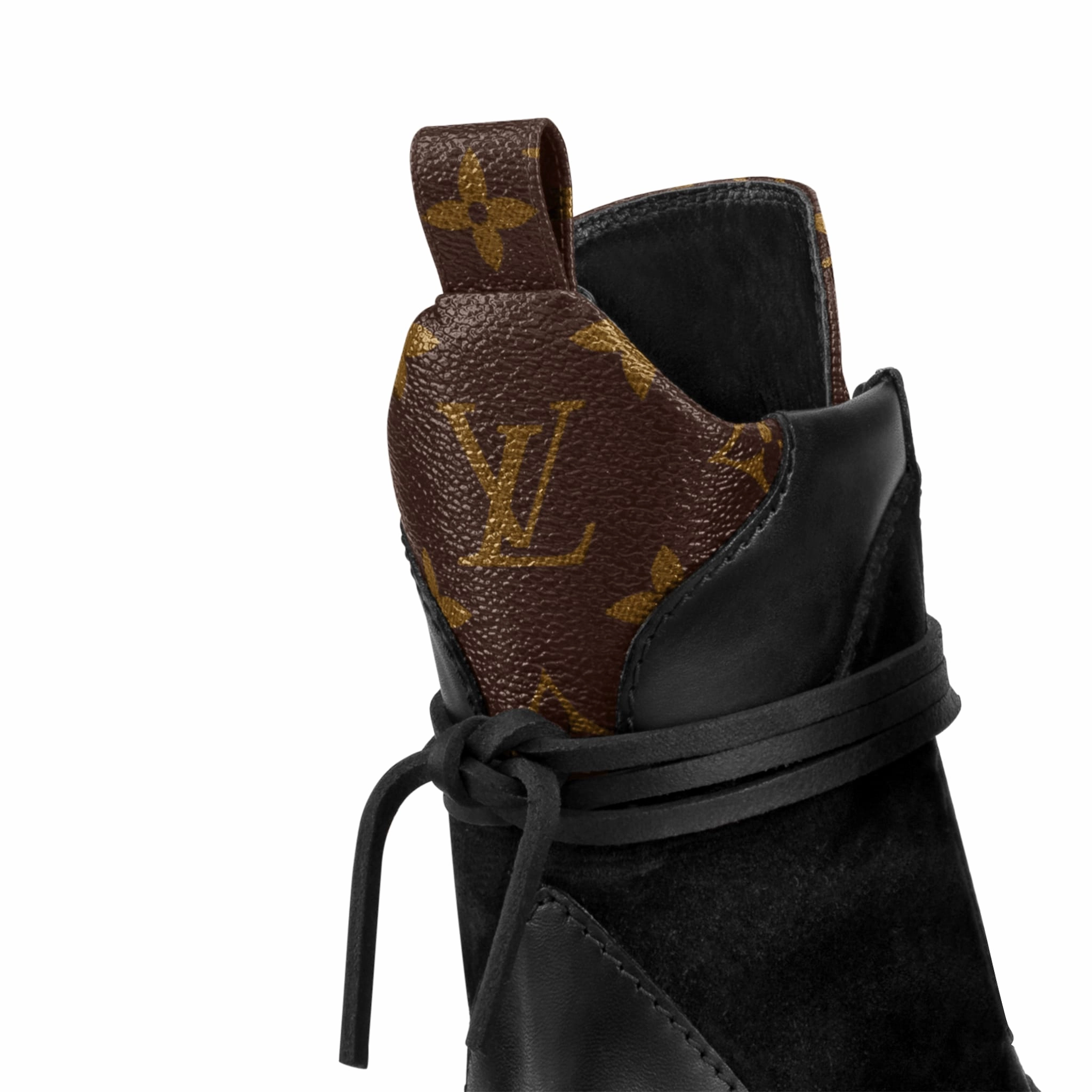 LOUIS VUITTON MONOGRAM SUEDE CALFSKIN LAUREATE DESERT BOOTS Zip Front Combat Boots