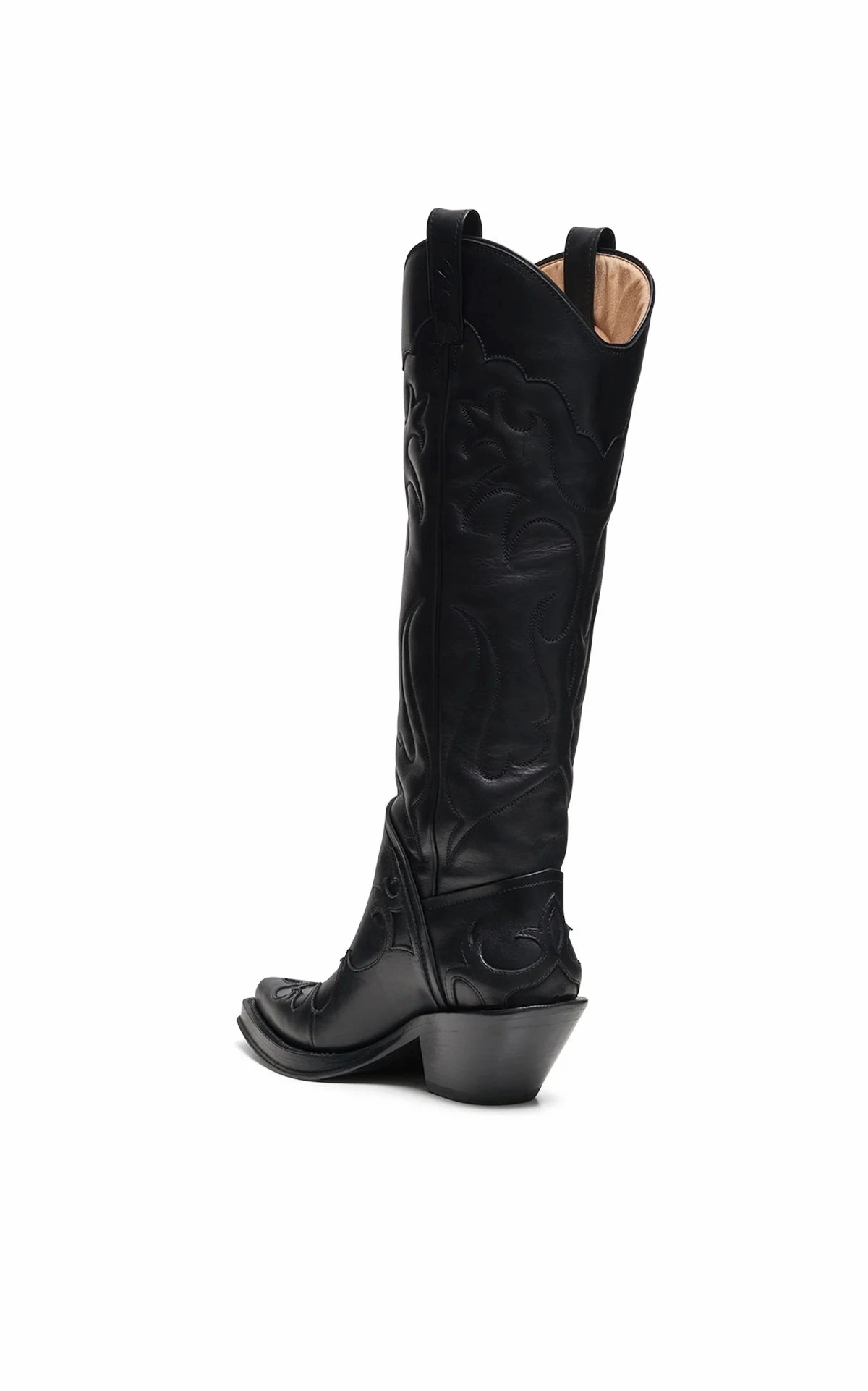 Skis And Boots Capitana Cowboy Boot in Black Leather