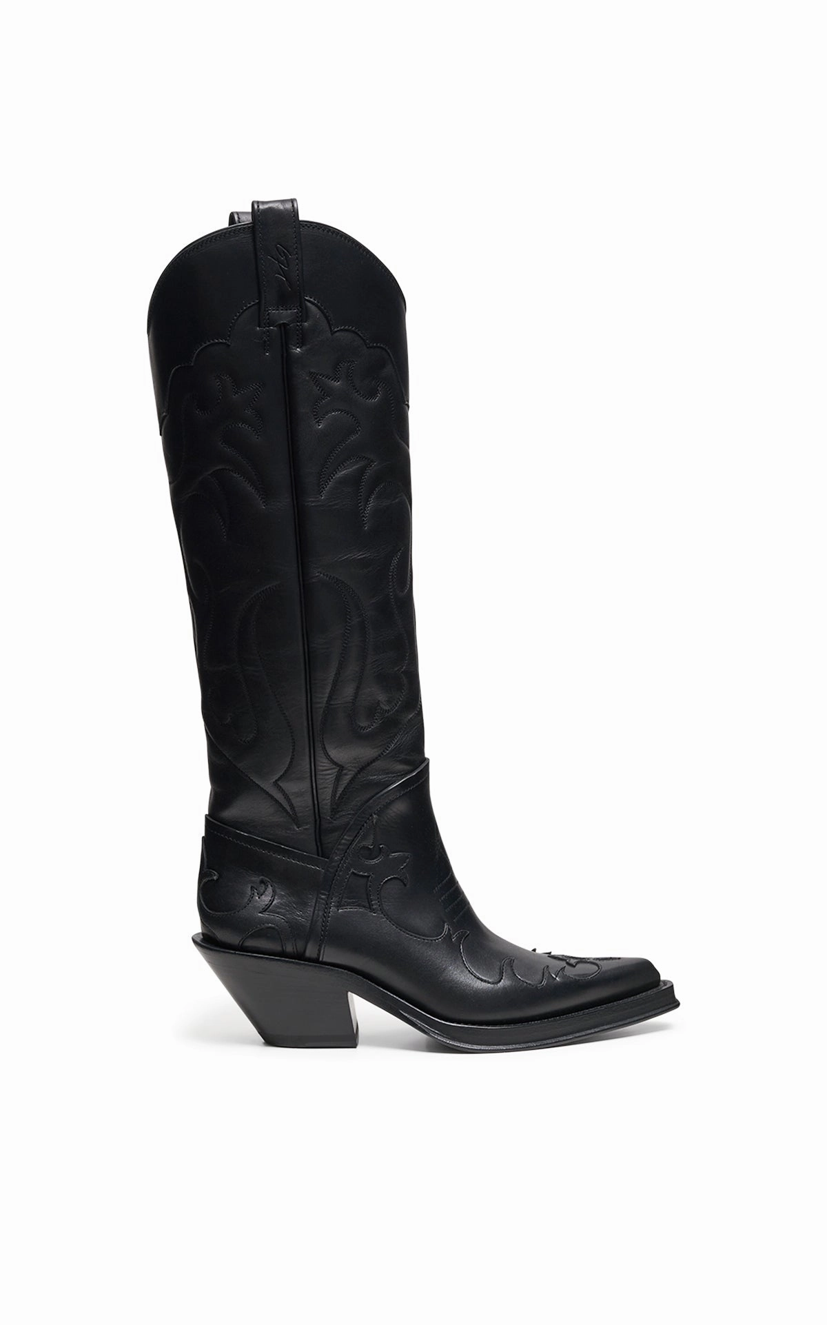 Sun Boots Capitana Cowboy Boot in Black Leather
