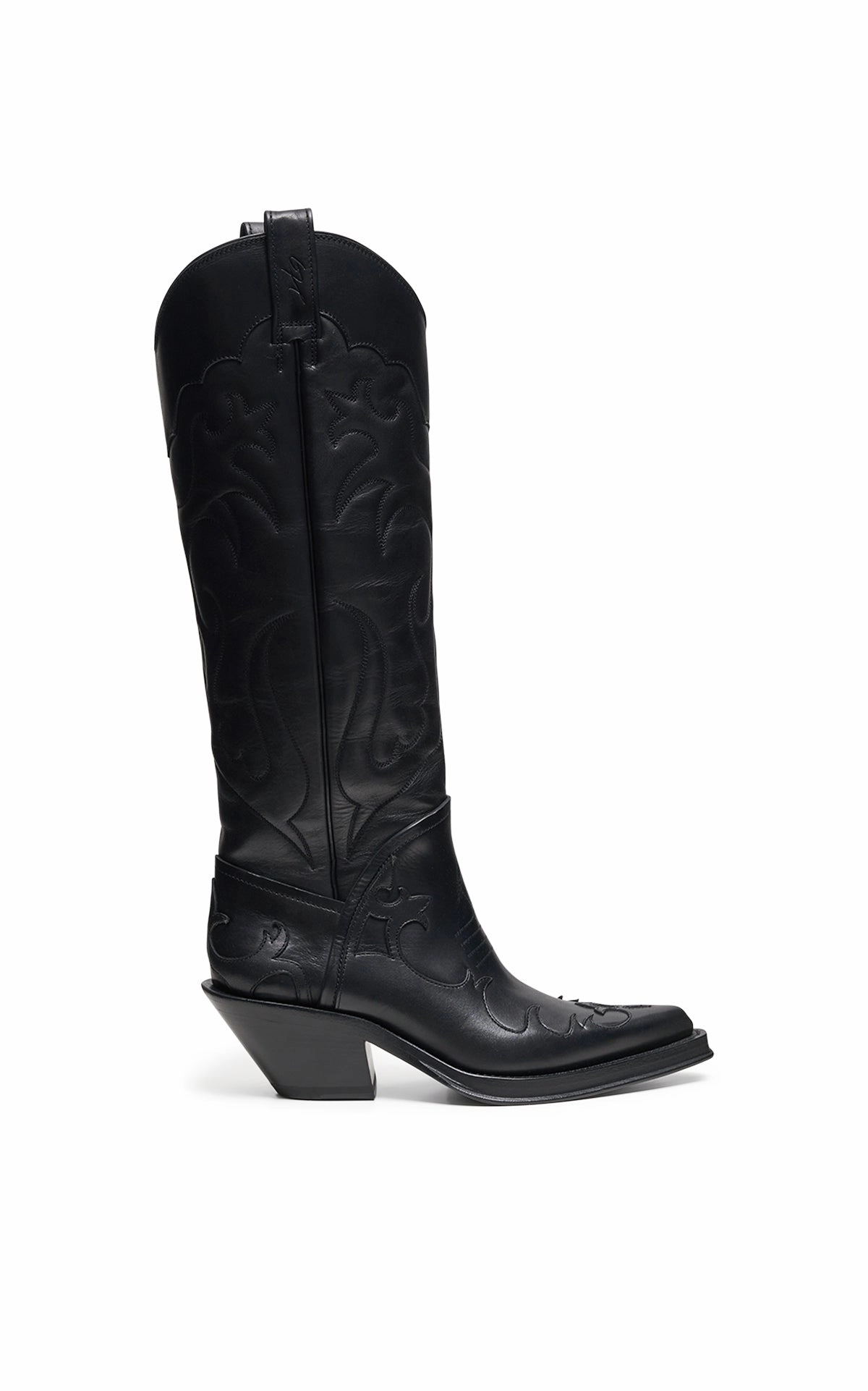 Blanca Boots Capitana Cowboy Boot in Black Leather