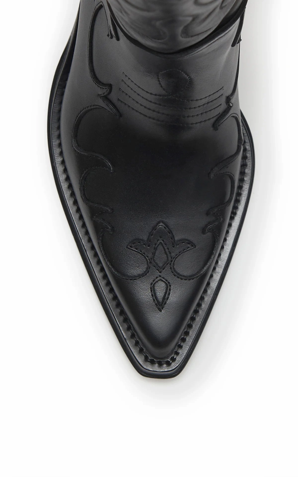 Cowgirl Boots Mexican Capitana Cowboy Boot in Black Leather