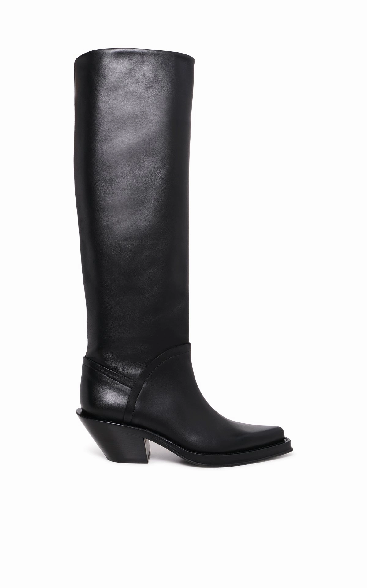 Legging Boots Camero Knee-High Cowboy Boot in Black Leather