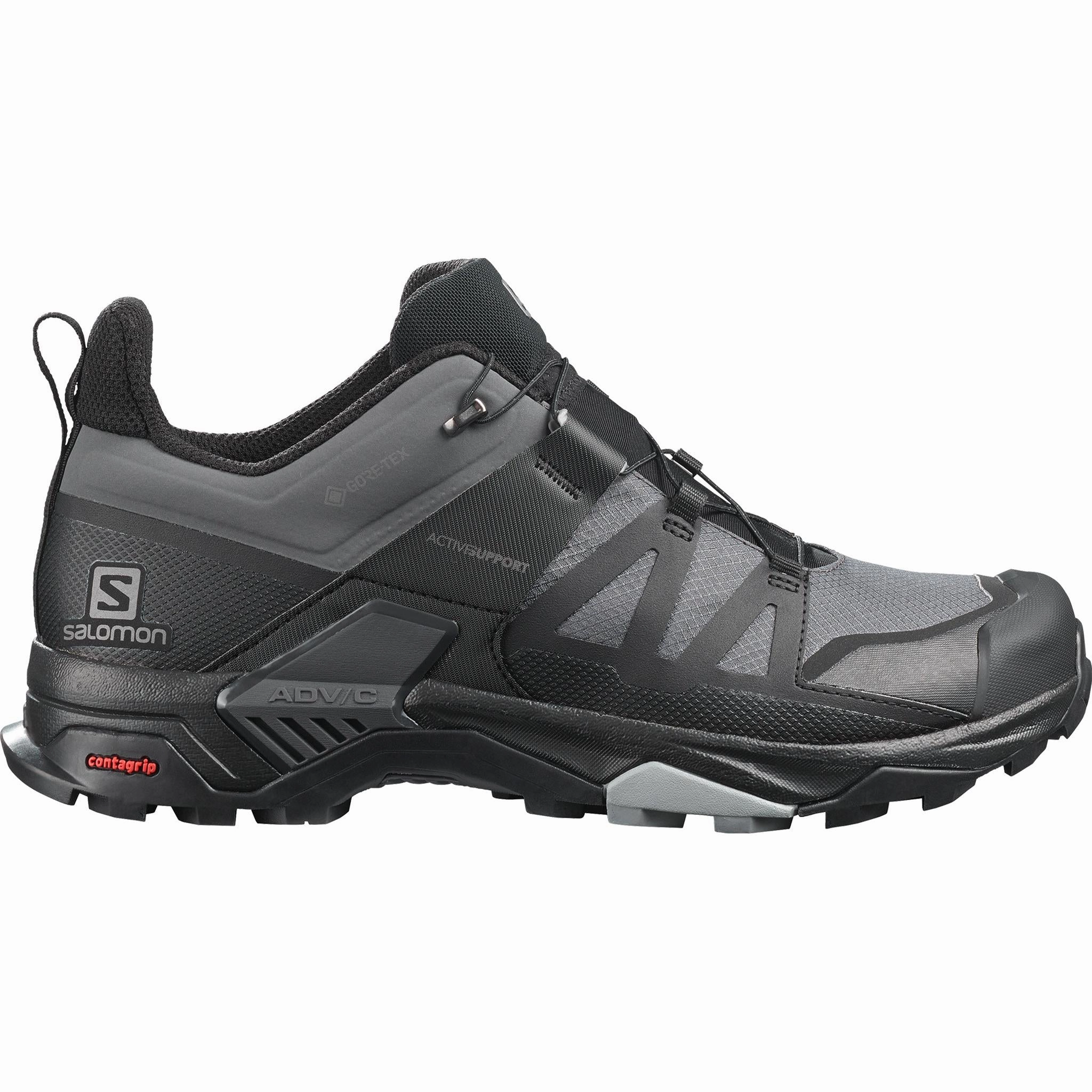 Dribble Bar Vs Trailing Shoe Men's Salomon X Ultra 4  wide GTX Magnet - Black - Monument