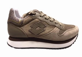 Lotto Leggenda scarpa sneakers da donna Wedge Silk 215084 814 marrone fossile Comme Des Garcon Sneakers