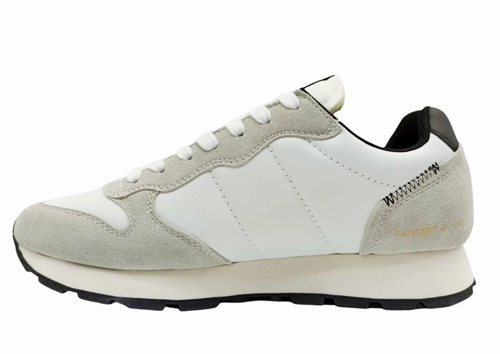 Sun68 scarpa sneakers da uomo Tom Suede Z41104 31 bianco panna White Running Sneakers