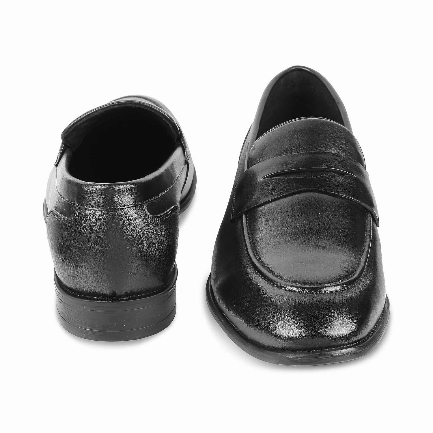 Tresmode Dawson Black Men's Leather Penny Loafers Western Loafers