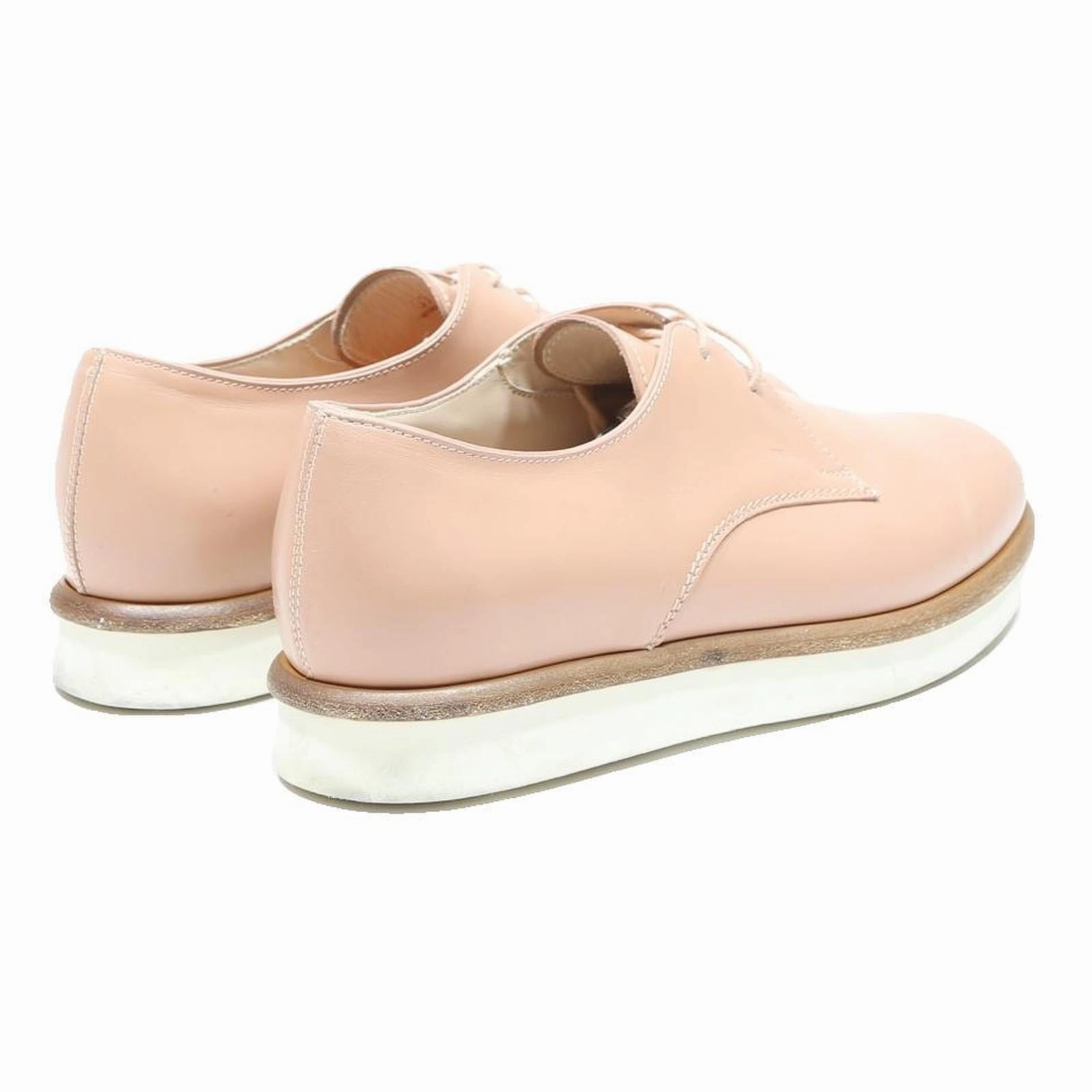 TOD'S Leather Womens Derby Shoes Beige UK 4 Classic Soft Leather Casual Origo Derby Shoes