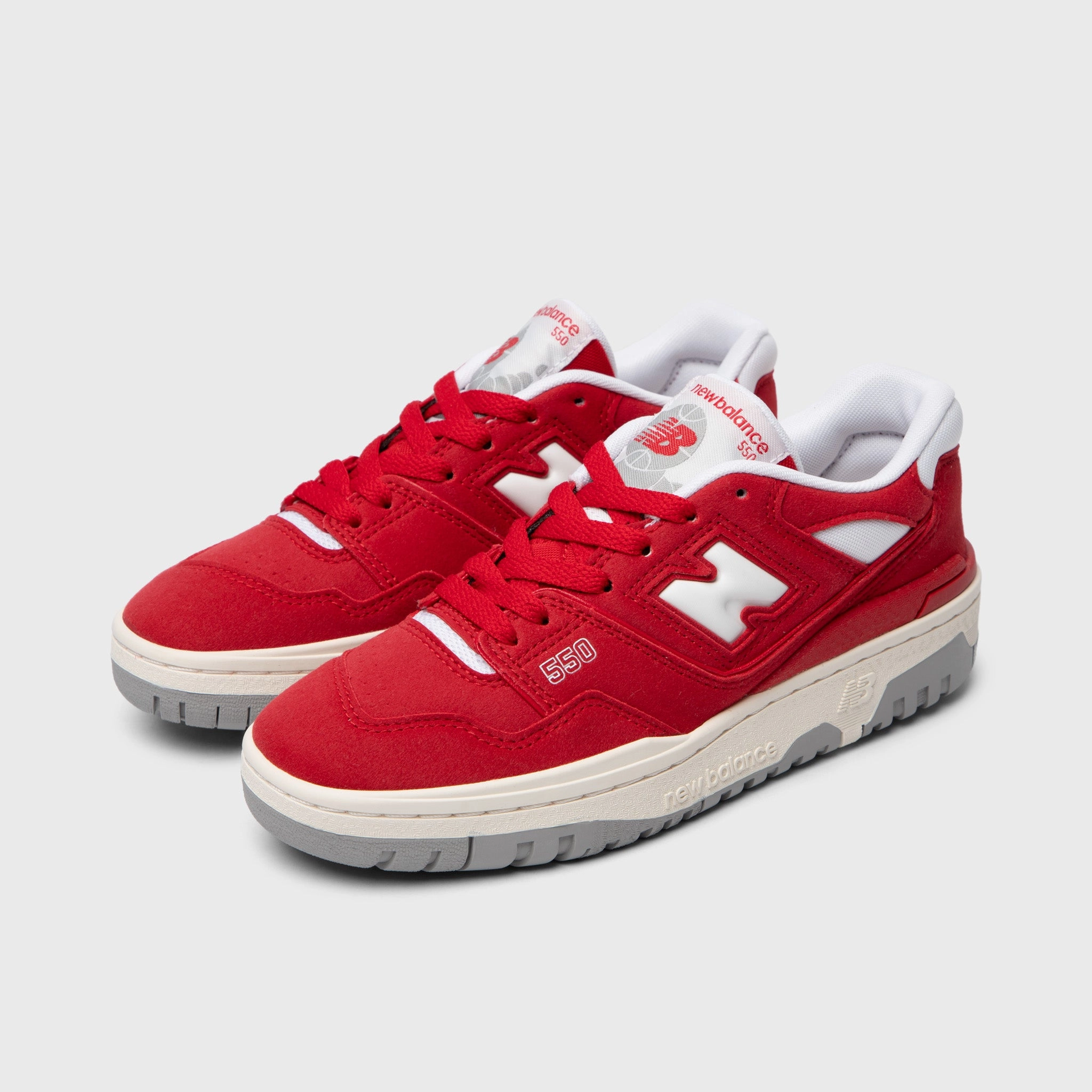 New Balance Juniors' 550 Team Red / White Make Basketball Shoes Sticky